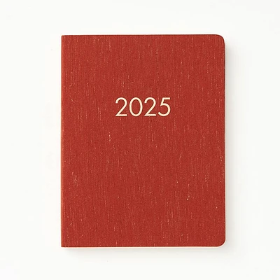 2024-2025 Paper Source Red Linen Bookcloth Weekly Planner