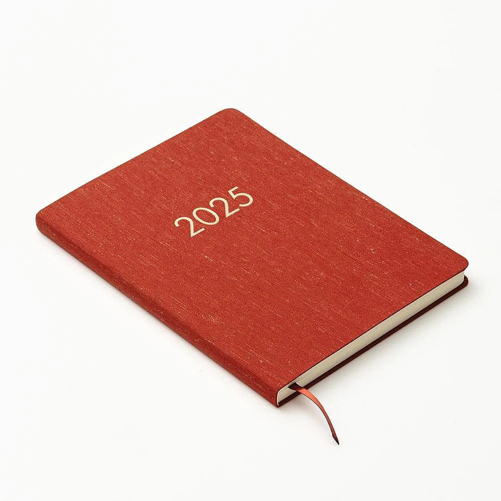 2024-2025 Paper Source Red Linen Bookcloth Weekly Planner