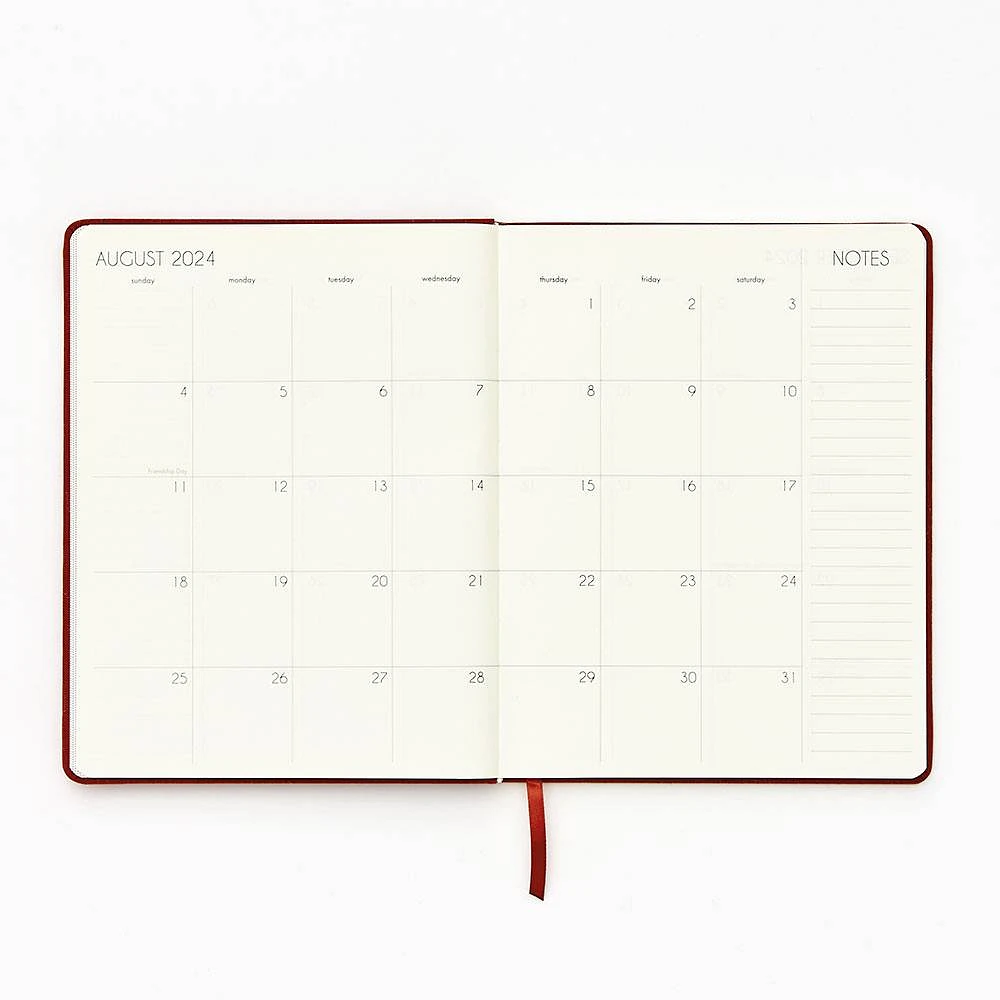 2024-2025 Paper Source Red Linen Bookcloth Weekly Planner