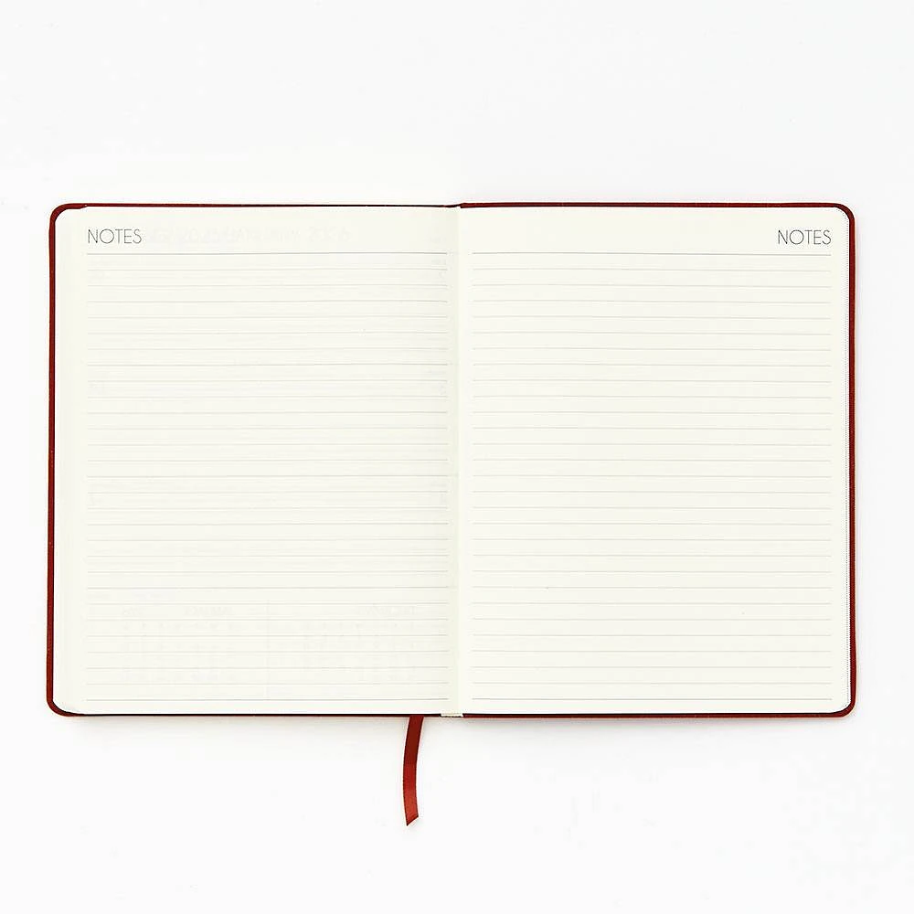 2024-2025 Paper Source Red Linen Bookcloth Weekly Planner