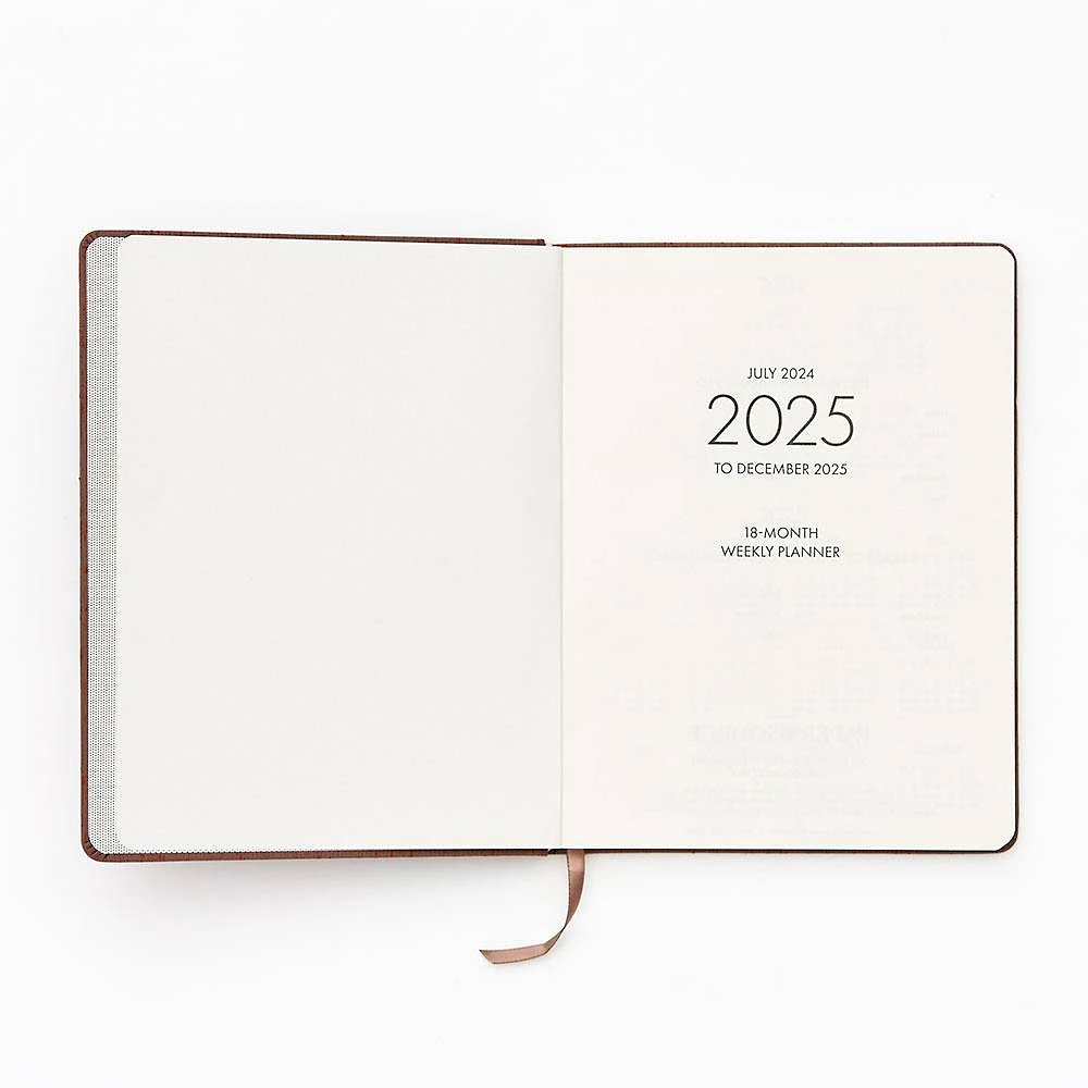 2024-2025 Paper Source Oatmeal Bookcloth Weekly Planner