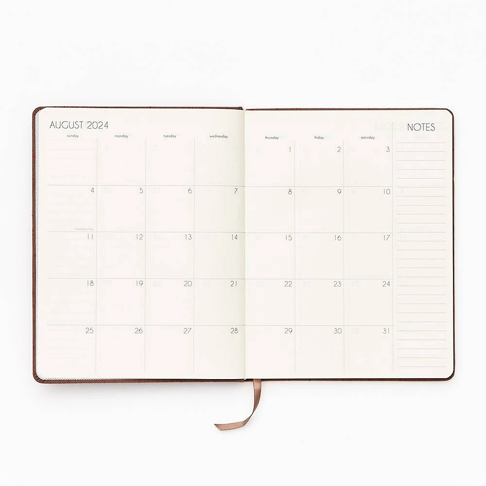 2024-2025 Paper Source Oatmeal Bookcloth Weekly Planner
