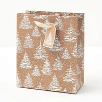 White Glitter Trees Gift Bag