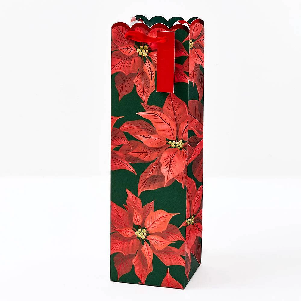 Elegant Poinsettias Wine Gift Bag