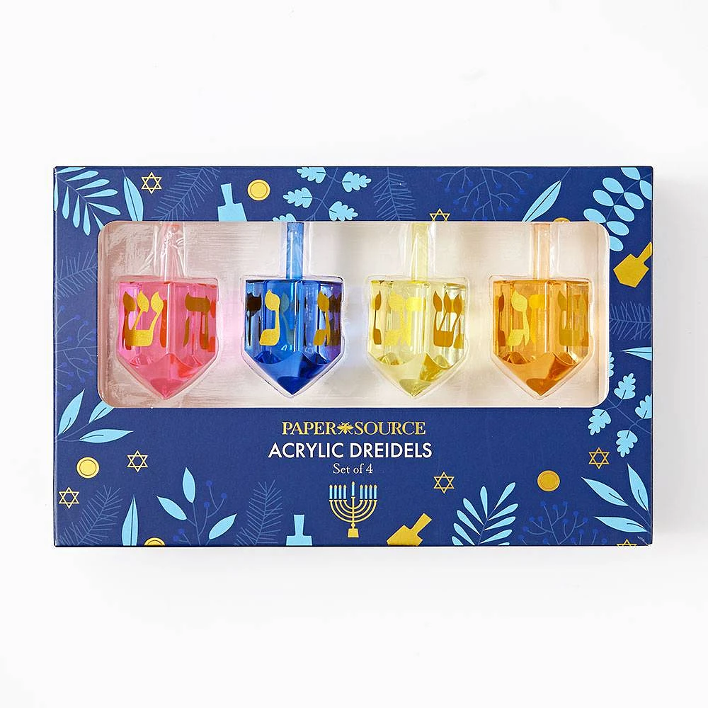 Hanukkah Acrylic Dreidel Set