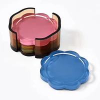 Acrylic Scalloped Coaster Set