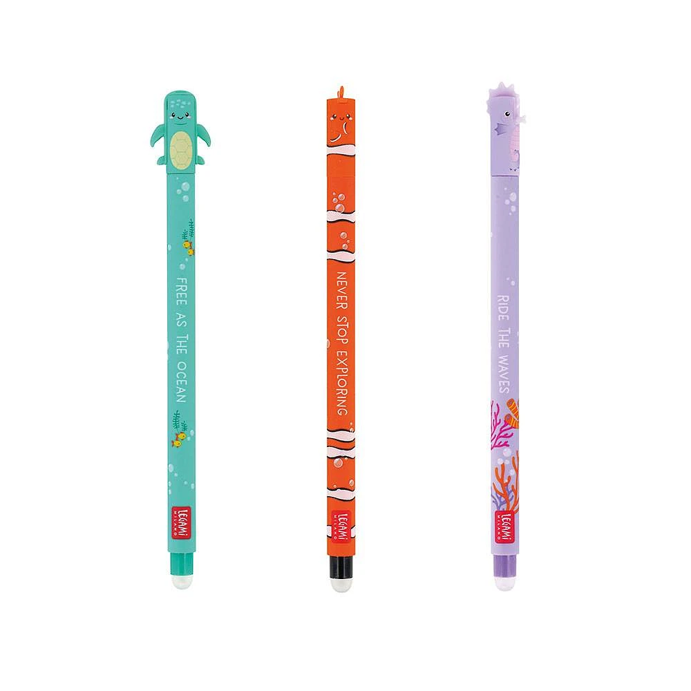 Legami Set Of 3 Erasable Gel Pens - Under The Sea