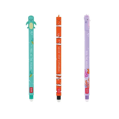 Legami Set Of 3 Erasable Gel Pens - Under The Sea