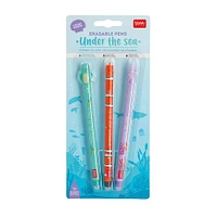 Legami Set Of 3 Erasable Gel Pens - Under The Sea