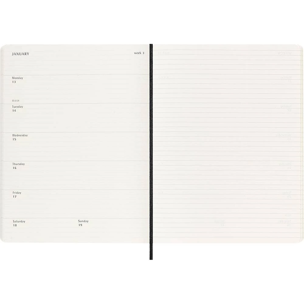 2024-2025 Moleskine Black Weekly Planner & Notebook