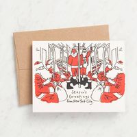 Santas on Subway Holiday Card Set