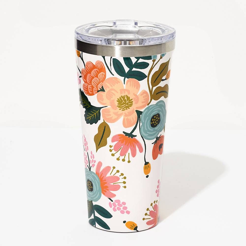 White Lively Floral Tumbler