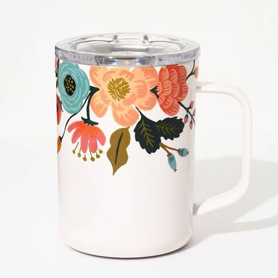 White Lively Floral Mug