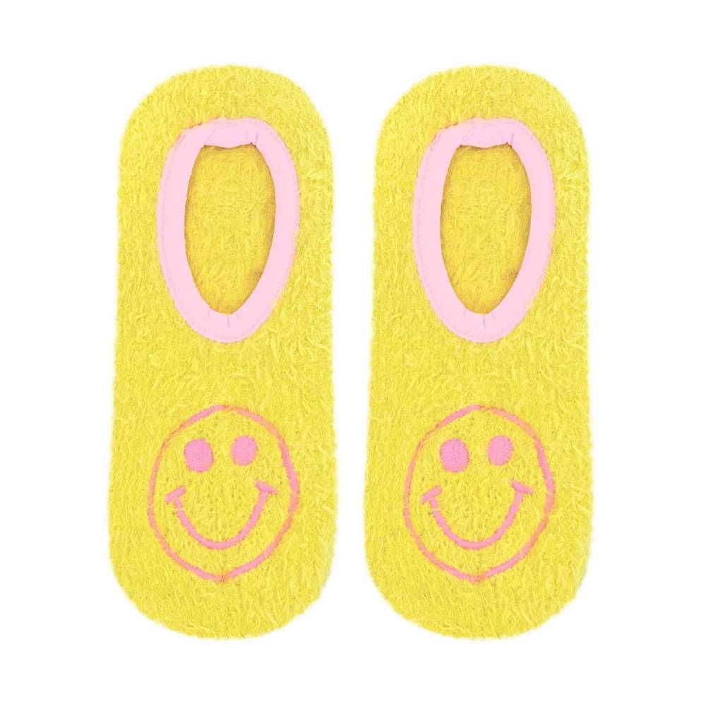 Smiley Fuzzy Slipper Socks