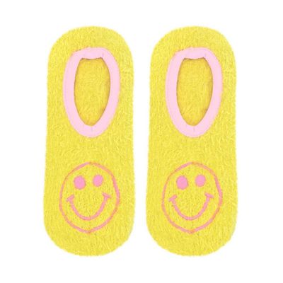 Smiley Fuzzy Slipper Socks