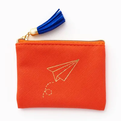 Paper Airplane Leatherette Gift Card Pouch