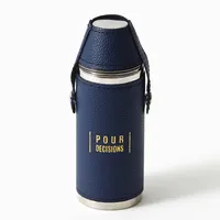 Vegan Leather Covered Stainless Steel Flask & Shot Cups