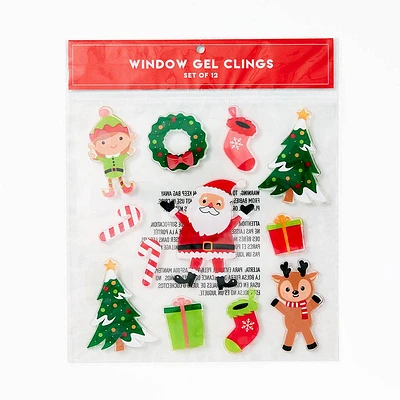 Santa and Elf Window Gel Clings