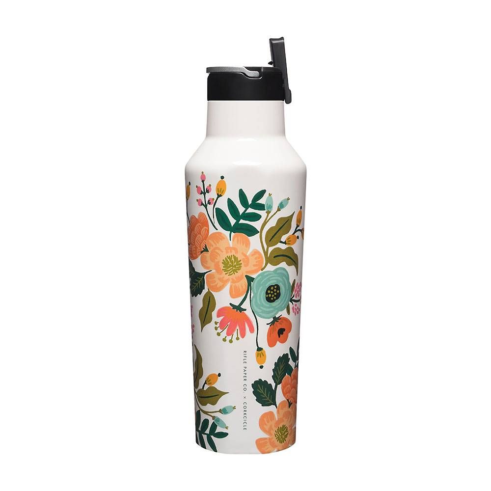 Cream Lively Floral Sport Canteen