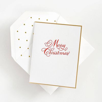 Merry Christmas Script Holiday Card