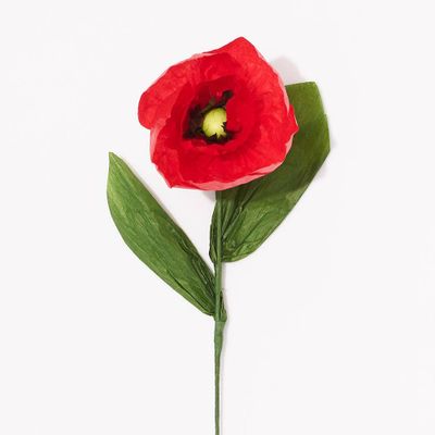 Red Poppy Paper Flower