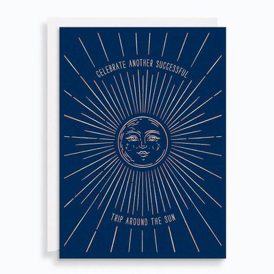 Trip Around Sun Birthday Card