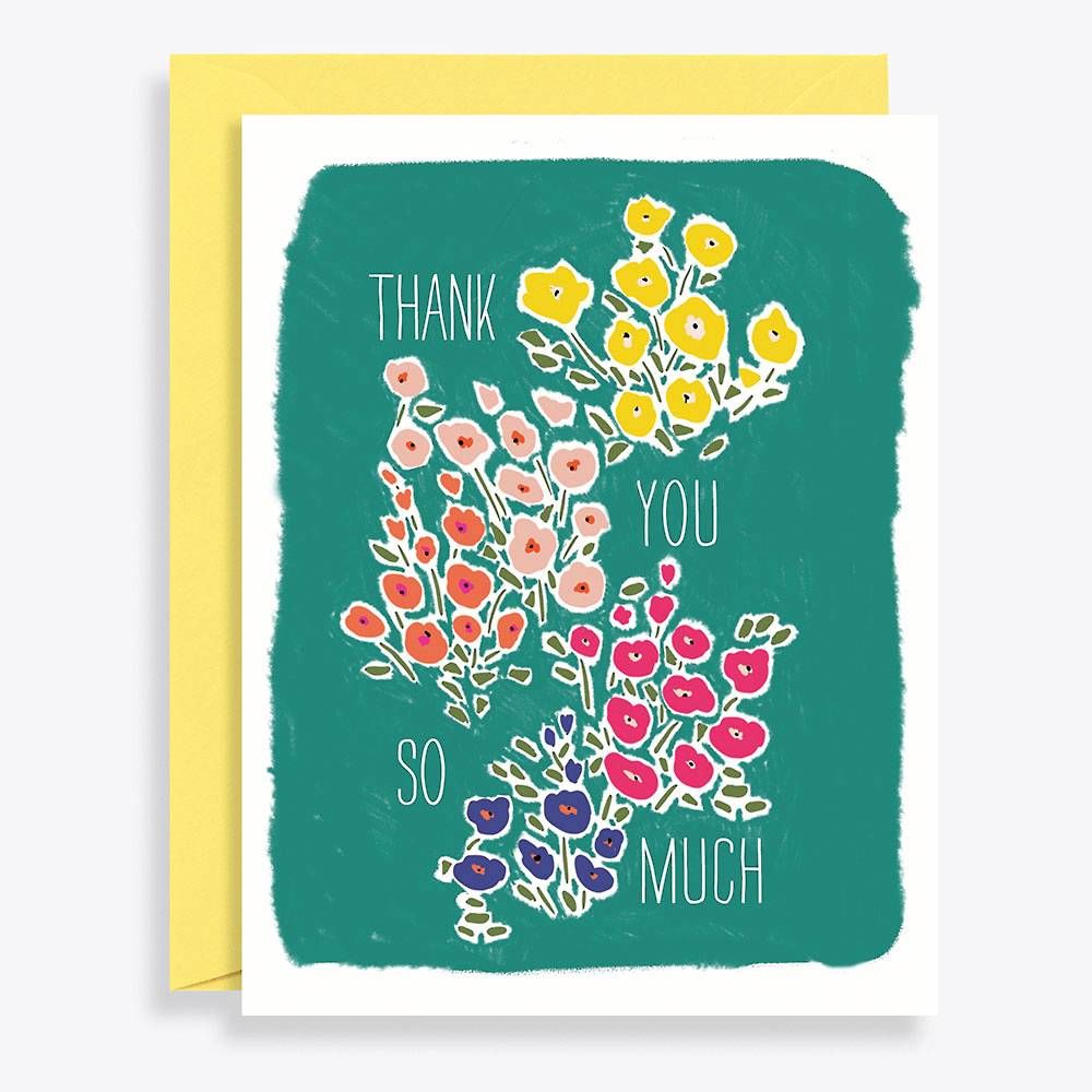 Colorful Floral Thank You Card