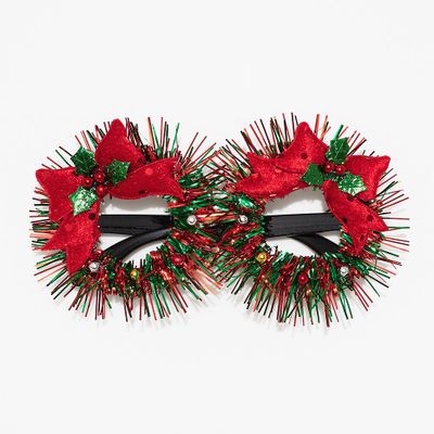 Holiday Tinsel Wreath Glasses