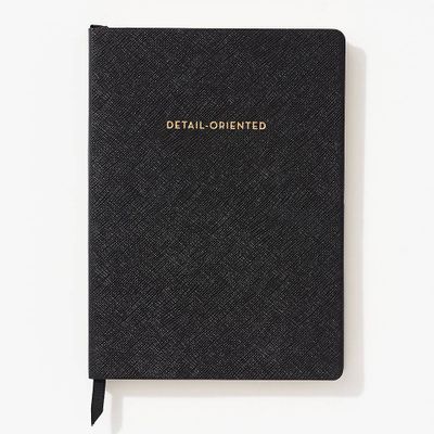 Black Detail Oriented Leatherette Journal