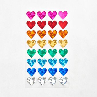 Colorful Holographic Heart Stickers