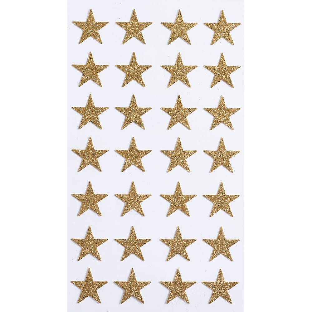 Gold Glitter Stars Stickers