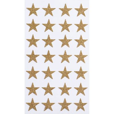 Gold Glitter Stars Stickers