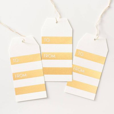 Gold Foil Stripe Gift Tags