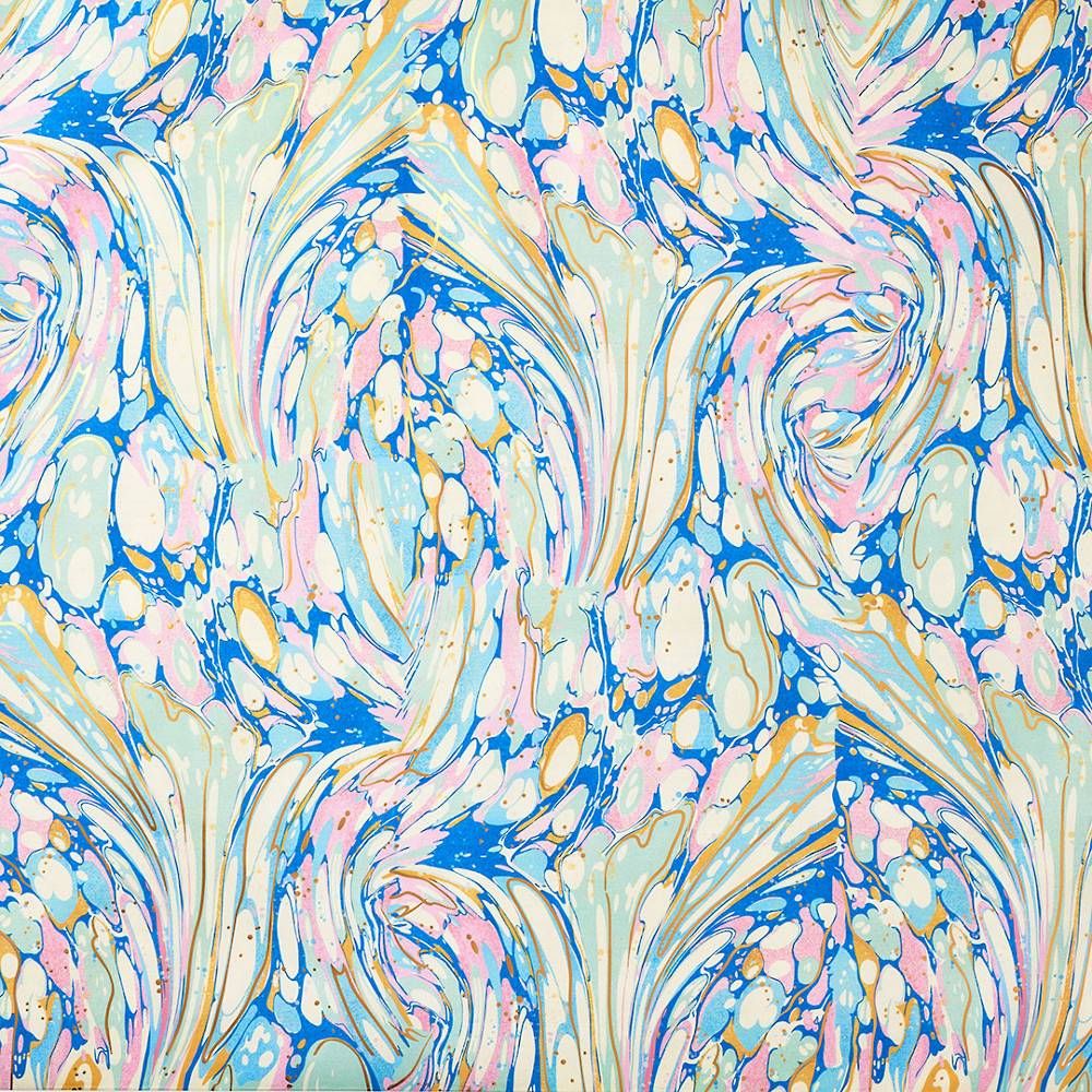 Pink & Blue Marble Stone Wrapping Paper