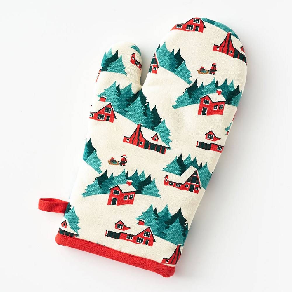 Winter Cabins Oven Mitt