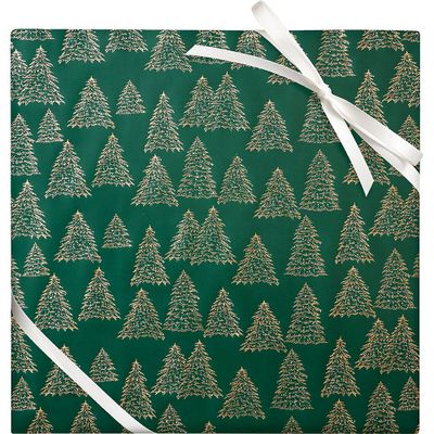 Forest Green Swirl Warp Lines Wrapping Paper by thespacehouse