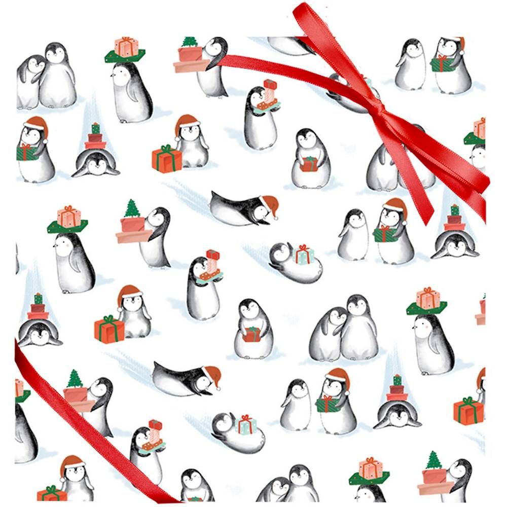 Holiday Penguins Wrapping Paper