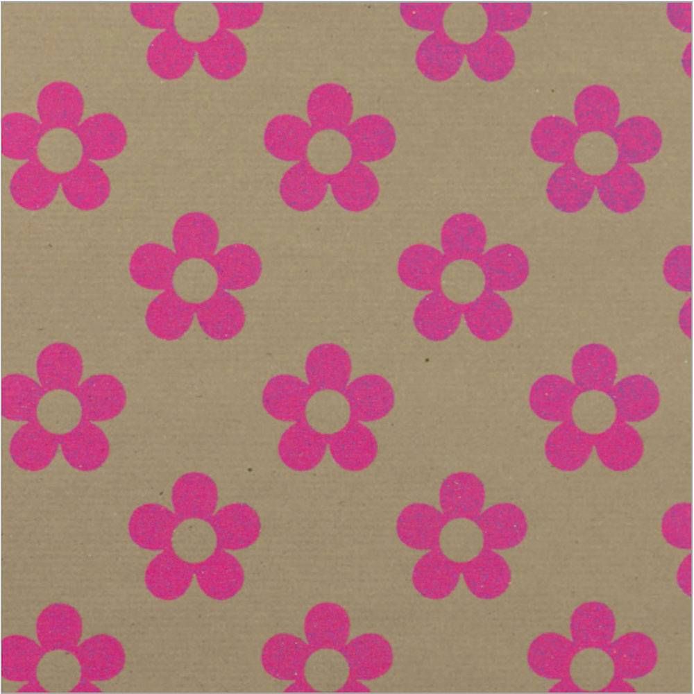 Daisy Pink Glitter Wrapping Paper