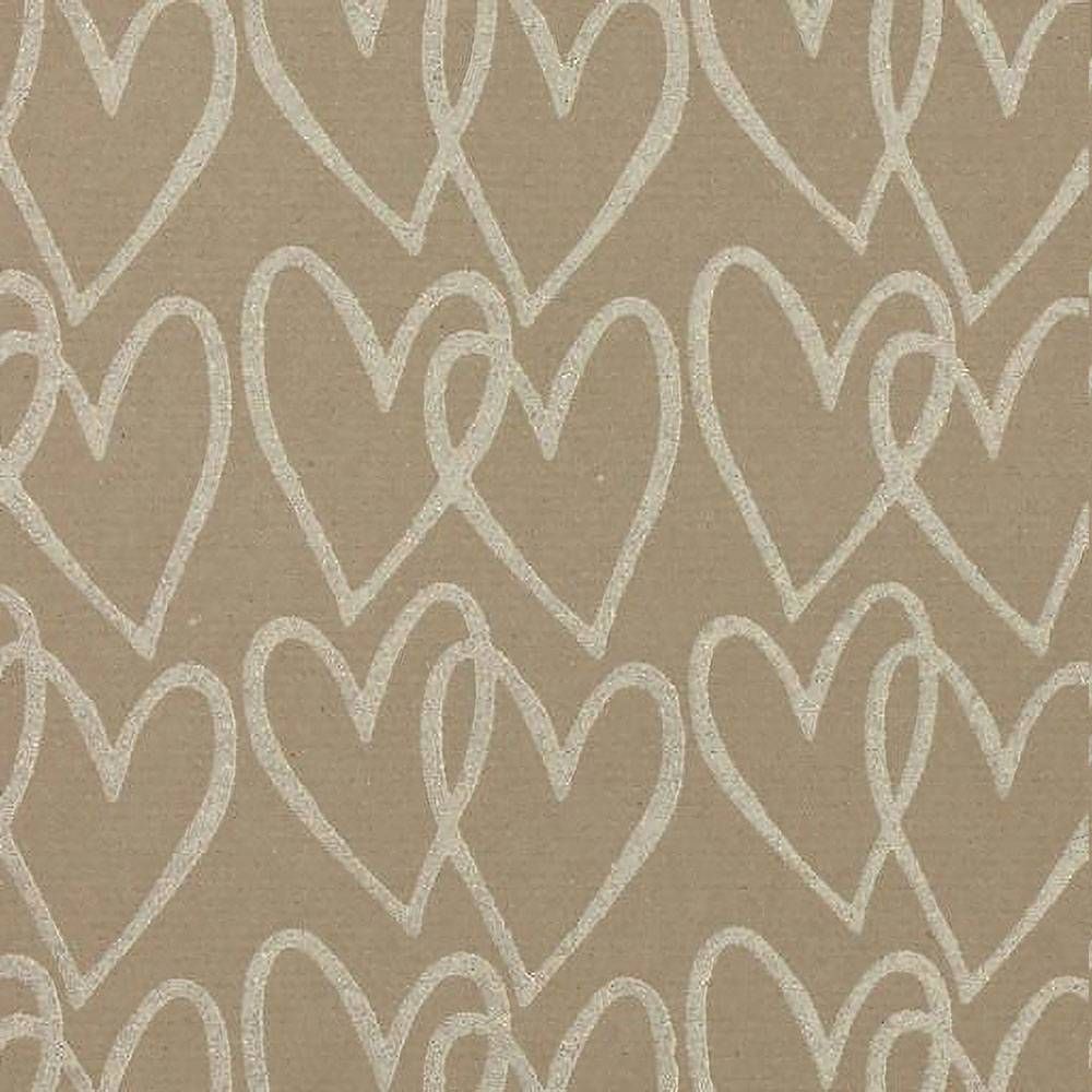 White Hearts Wrapping Paper, Brown