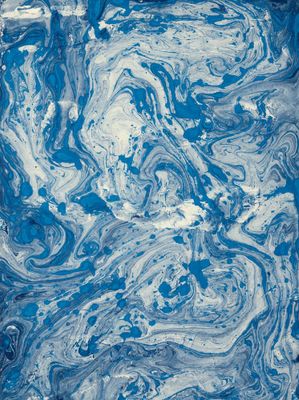 Blue on Natural Marble Handmade Paper