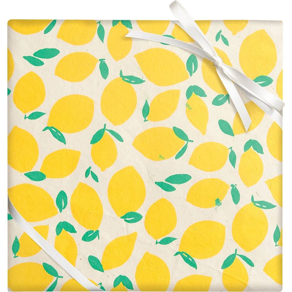 Lemons on White Handmade Paper