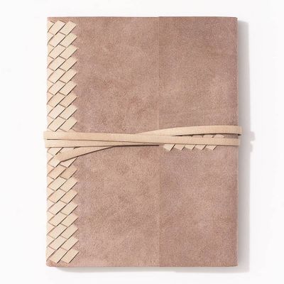 Beige Braided Suede Journal