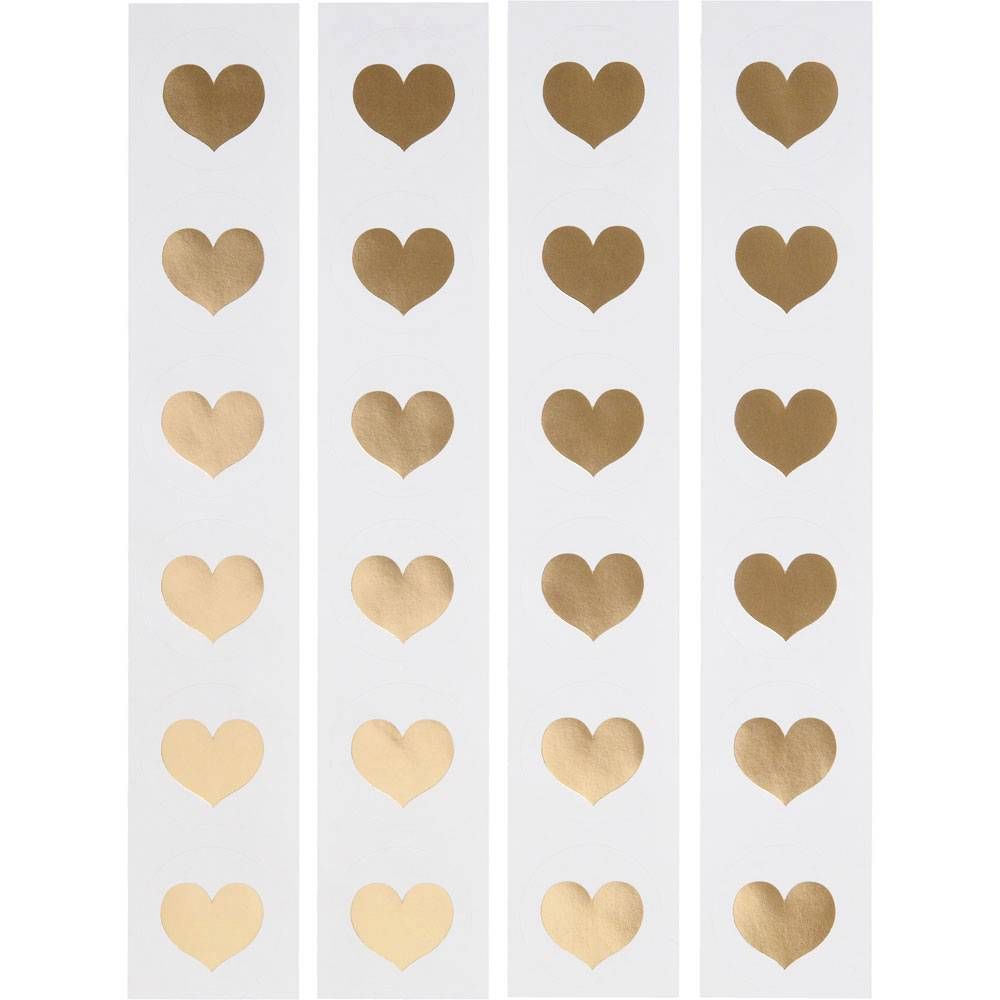 Gold Foil Heart Stickers