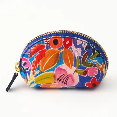 Mini Blue Floral Fabric Pouch