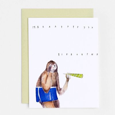 Sloth Birthday Card