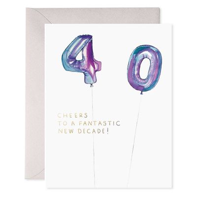 40 Balloons Birthday Card