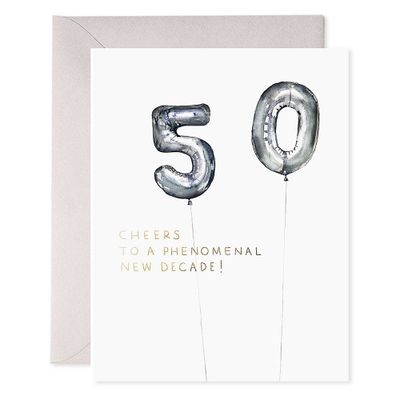 50 Balloons Birthday Card