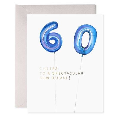 60 Balloons Birthday Card