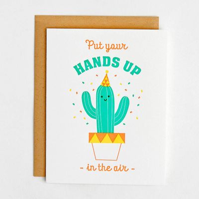 Cactus Hands Birthday Card