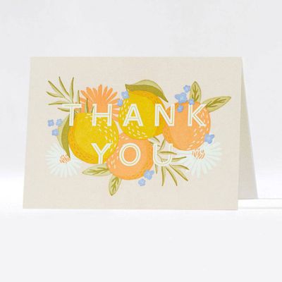 Orange And Peaches Thank You Card Set